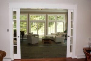 Entrance into new addition with oversized French doors - home additions salem nh