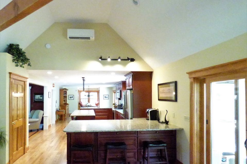 view of open concept dinning and kitchen in a home in Derry NH