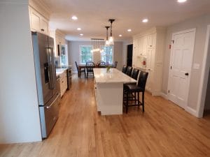 After view from the previously open stairwell - kitchen renovations pelham nh