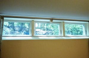 new window installation in a basement