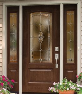 Decorative front door installation on a home in Derry NH