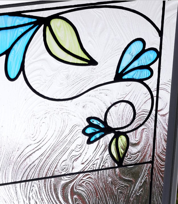 Decorative glass door installation on a home in Hampstead NH