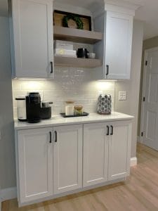 Coffee Bar with Tile Backsplash - home additions windham nh