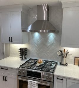 Herringbone and Subway 2x10 Backsplash - home additions auburn nh