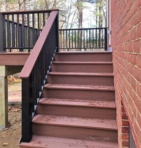 Side view of a new deck installation in Hampstead NH