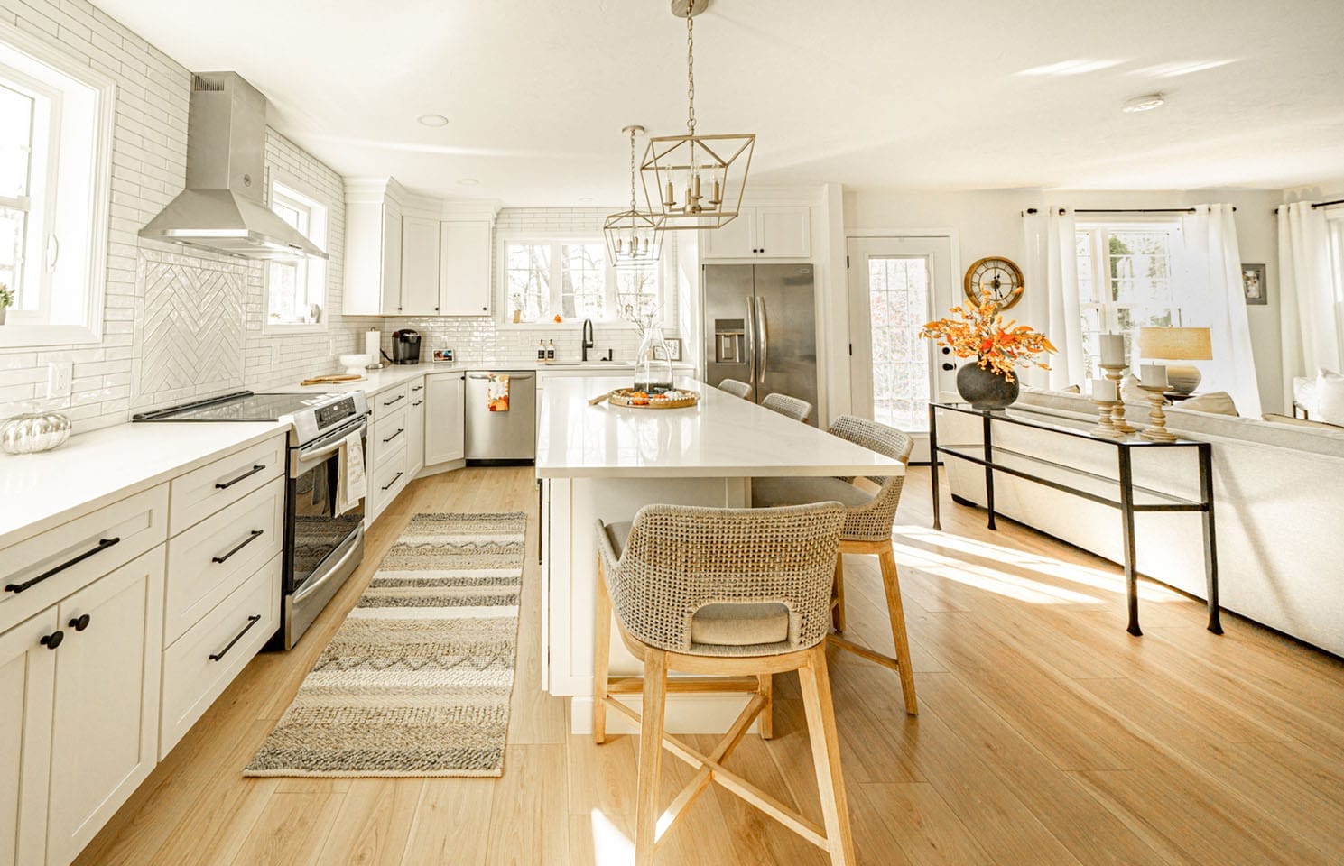 Remodeled open space kitchen - home additions auburn nh