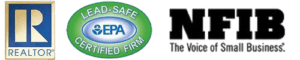 Realtor, Lead-Safe Certified Firm, and NFIB Logos