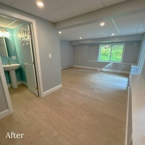 Open space living room after remodeling - in law apartment additions salem nh