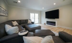 Modern remodeled living room - general contractors windham nh