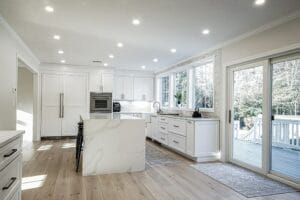 Remodeled open concept kitchen - home additions pelham nh