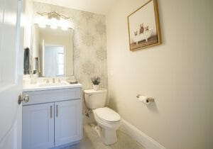 Remodeled white bathroom - general contractors salem nh