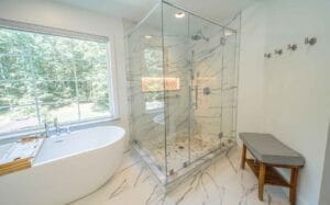 Remodeled shower space - general contractors pelham nh