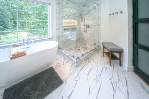 Remodeled modern bathroom - general contractors atkinson nh